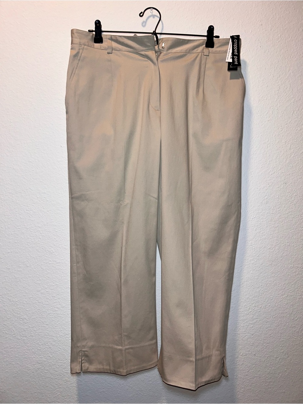 Larry Levine Beige Straight Leg Trousers
